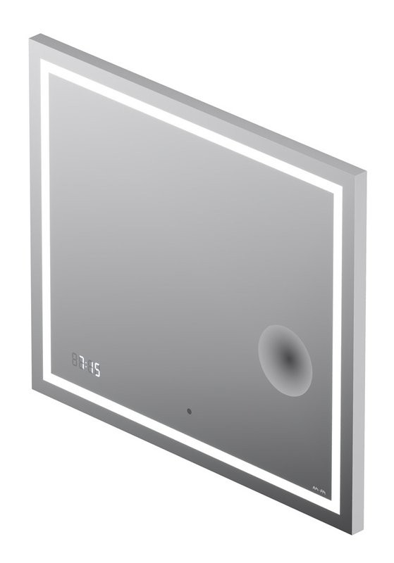 Зеркало AM.PM Gem 80 с LED-подсветкой, часами и косметическим зеркалом