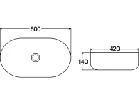 Накладная раковина BelBagno BB1084-H301 Накладная раковина BelBagno BB1084-H301