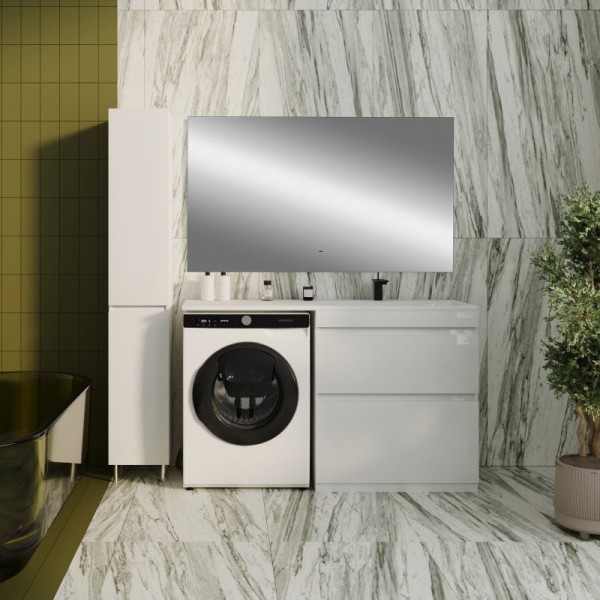 Мебель для ванной комнаты Style Line Даллас 140 R Люкс, напольная, 2 ящика, зеркало DIWO Элиста