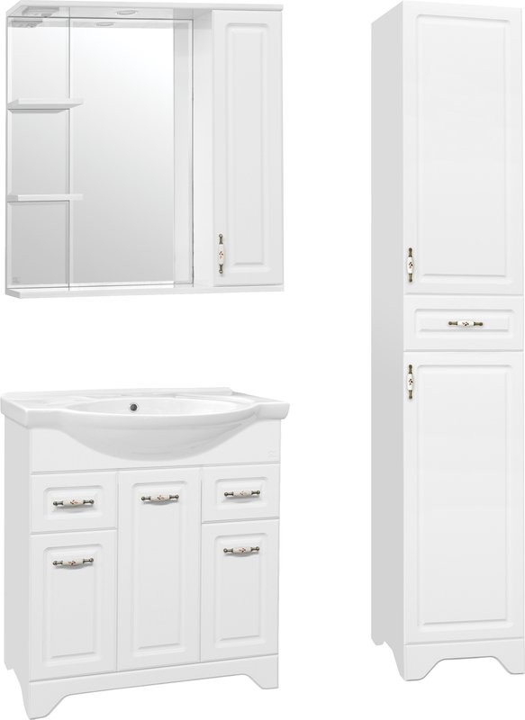 Тумба с раковиной Style Line Олеандр-2 75 Люкс, белая