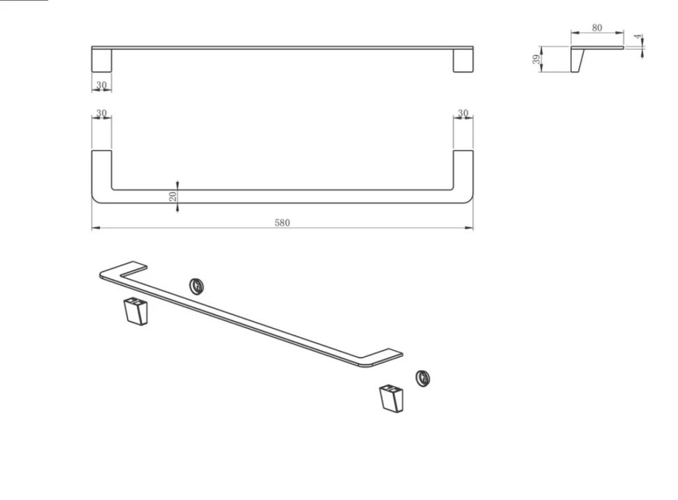 Держатель для полотенец Wonzon & Woghand WW-V2101-MB матовый черный