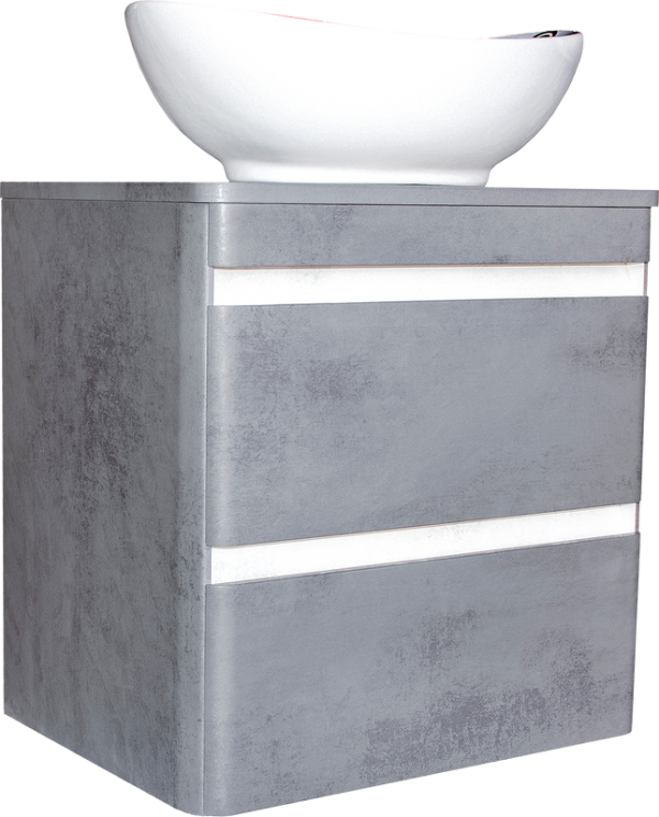 Тумба под раковину Style Line Атлантика 70 Люкс Plus, подвесная, бетон тёмный