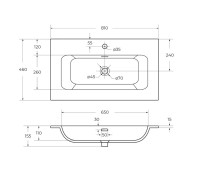 Тумба с раковиной Cezares Eco Cer-N 80 grafito, раковина Eco 80, ручки сатин
