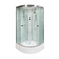 Душевая кабина DTO D EM2780EL профиль хром, стекло матовое с узором