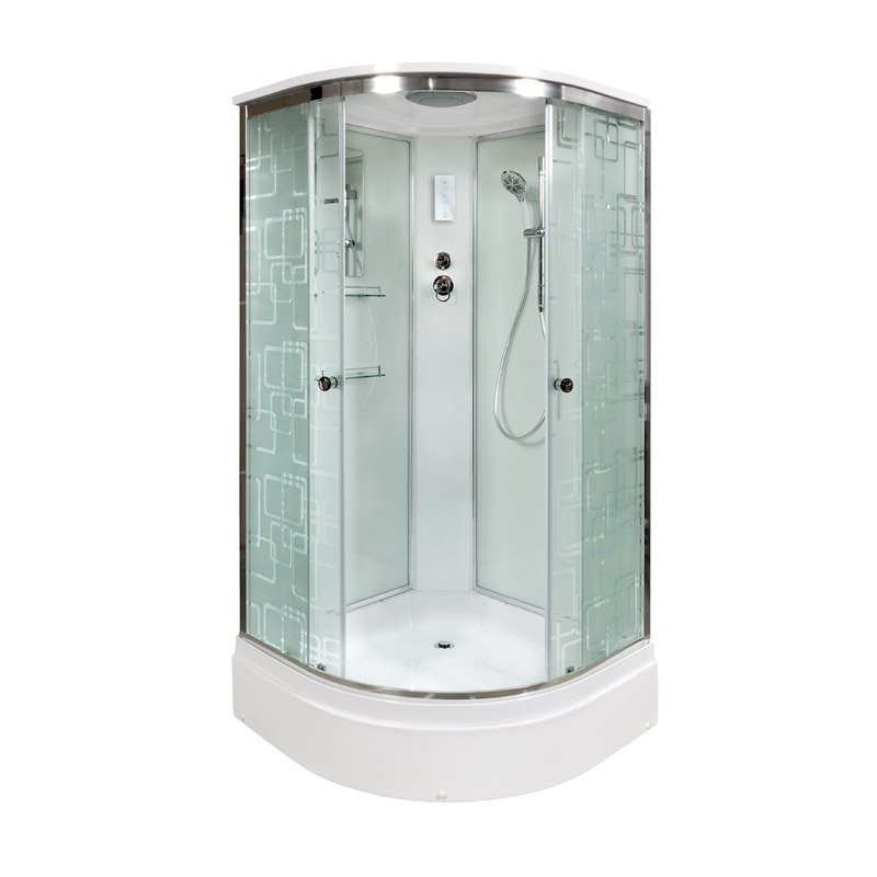 Душевая кабина DTO D EM2780EL профиль хром, стекло матовое с узором