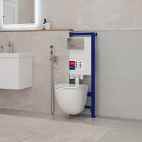 Комплект Lemark Glazer 100801427 безободковый, с микролифтом, кнопка смыва хром глянец