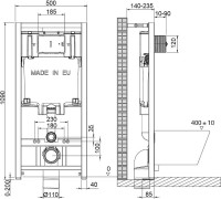 Комплект Lemark Glazer 100801427 безободковый, с микролифтом, кнопка смыва хром глянец