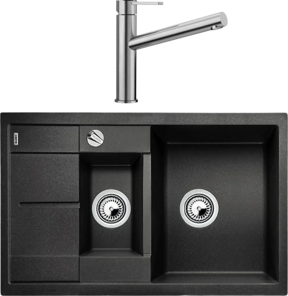 Комплект Мойка Blanco Metra 6 S Compact антрацит + Смеситель Ambis Ambis 523118