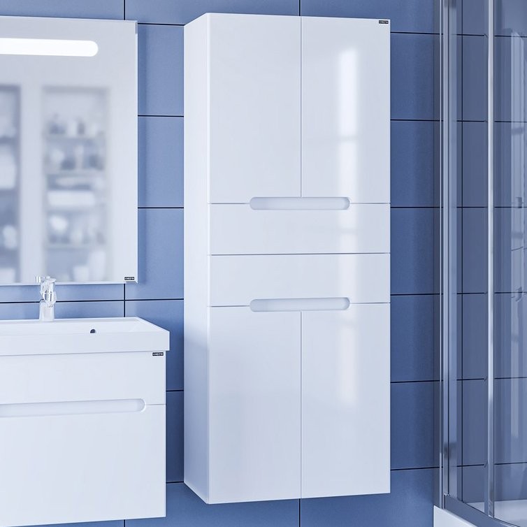 Шкаф пенал для ванной СаНта Лондон 60 подвесной