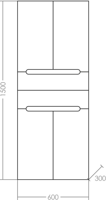 Шкаф пенал для ванной СаНта Лондон 60 подвесной
