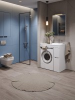 Мебель для ванной комнаты Alavann Cosmetic 85 R под стиральную машину, напольная, глянцевая белая