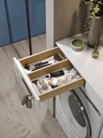 Мебель для ванной комнаты Alavann Cosmetic 85 R под стиральную машину, напольная, глянцевая белая