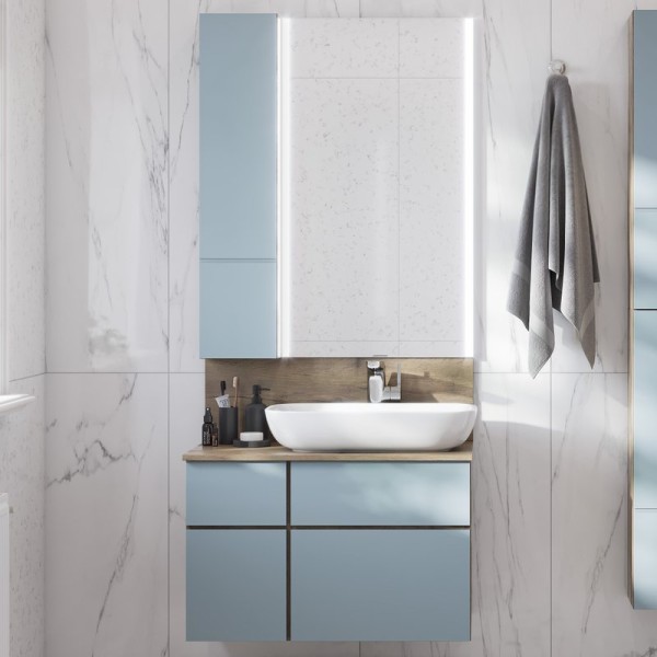 Мебель для ванной комнаты AQUATON Мишель 80 дуб рустикальный, раковина Лола 60