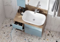 Мебель для ванной комнаты AQUATON Мишель 80 дуб рустикальный, раковина Лола 60