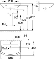 Раковина Grohe Bau Ceramic 39420000 с пьедесталом