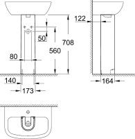 Раковина Grohe Bau Ceramic 39420000 с пьедесталом