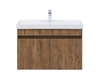 Тумба с раковиной Aquanet Оптима 80 подвесная, дуб рустикальный