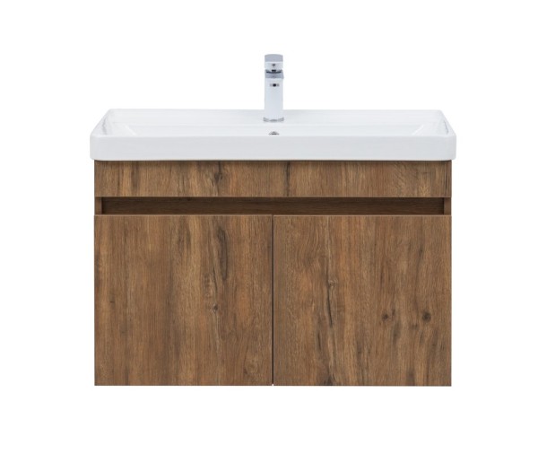 Тумба с раковиной Aquanet Оптима 80 подвесная, дуб рустикальный