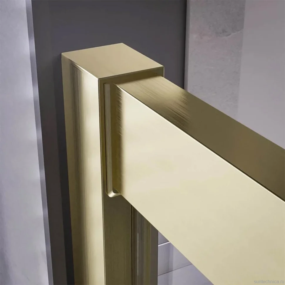 Душевой уголок Veconi Premium Trento PTC-20G 90x90, профиль брашированное золото, стекло прозрачное