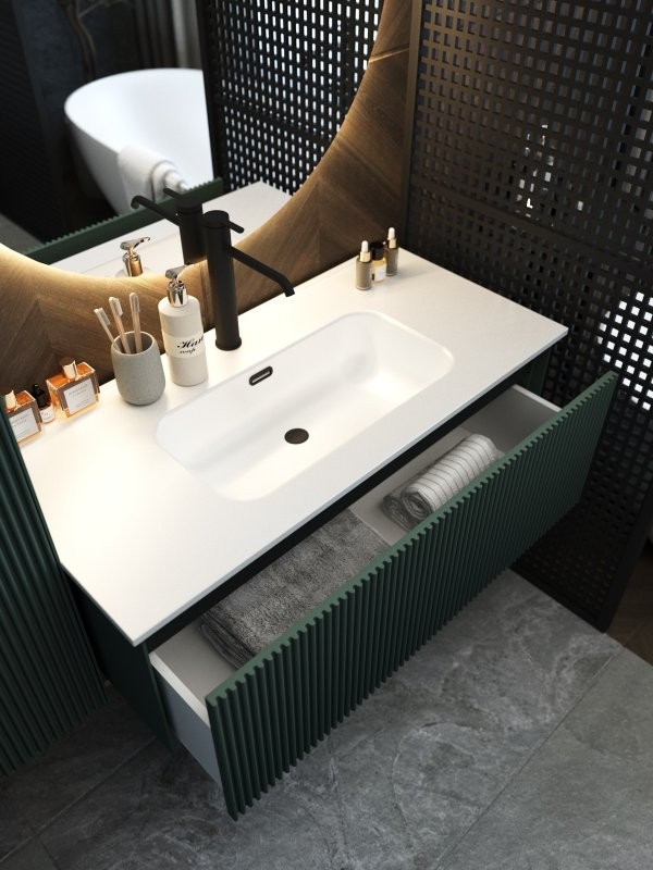 Тумба с раковиной La Fenice Terra 100 серая