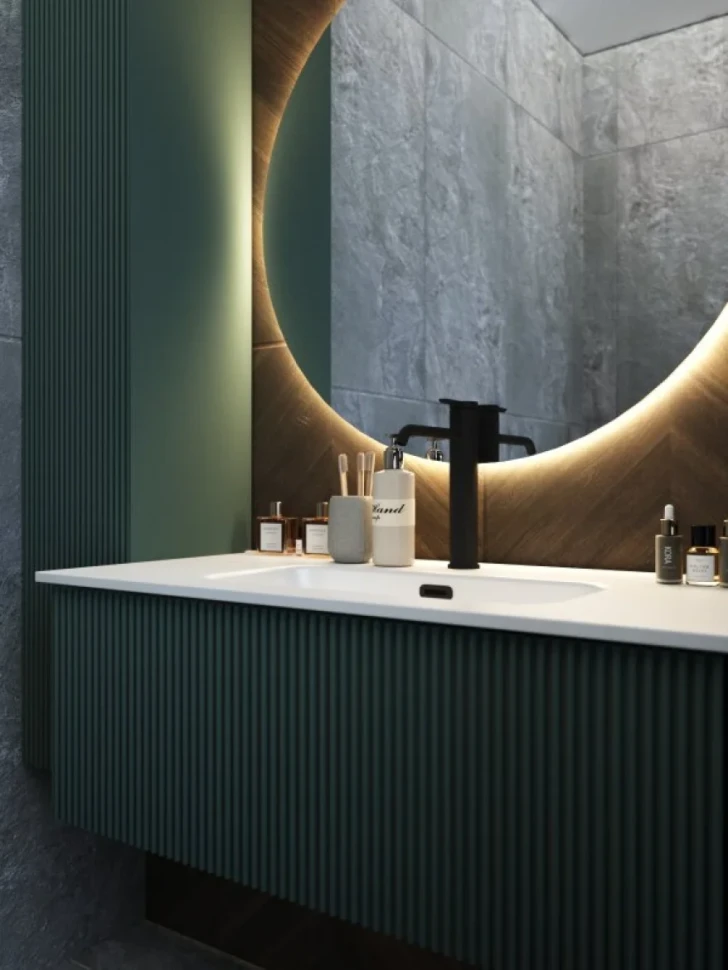 Тумба с раковиной La Fenice Terra 100 серая
