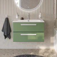 Тумба под раковину без столешницы Cezares Eco Cer-N 80 фисташковый софт, ручки сатин
