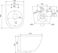 Комплект IDDIS BASB010i73 Унитаз подвесной, с микролифтом + Система инсталляции + Кнопка смыва глянцевый хром
