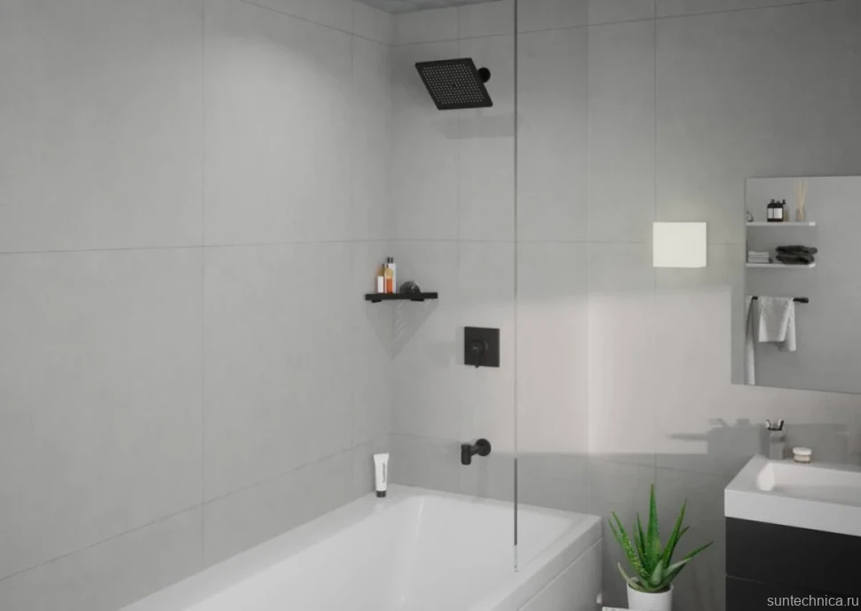 Верхний душ Hansgrohe Crometta E 240 1jet 26726670 черный матовый