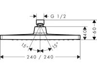 Верхний душ Hansgrohe Crometta E 240 1jet 26726670 черный матовый