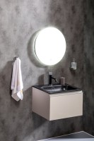 Тумба с раковиной Armadi Art Vallessi 60 кашемир, с черной раковиной