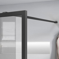 Душевая перегородка Vincea Walk-in HP Art VSW-1HC800CFGM 80 см, профиль вороненая сталь, стекло прозрачное, рифленое
