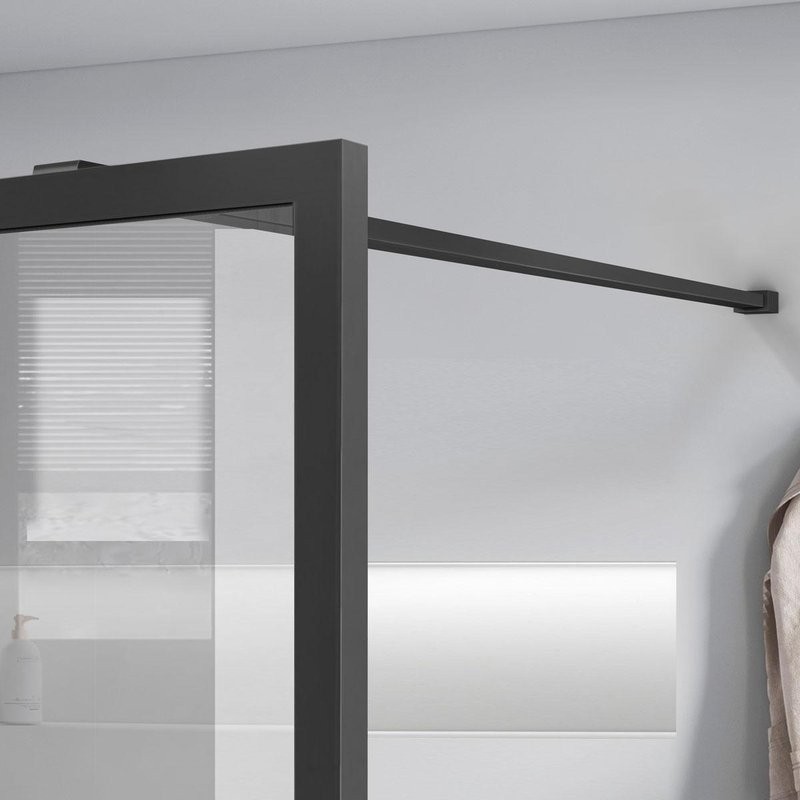 Душевая перегородка Vincea Walk-in HP Art VSW-1HC800CFGM 80 см, профиль вороненая сталь, стекло прозрачное, рифленое