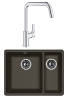Комплект Мойка Florentina Вега 335/160 антрацит + Смеситель Grohe Eurosmart