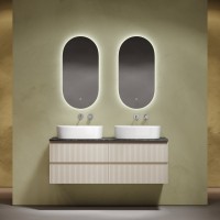Тумба с раковиной Sancos Snob R 140 beige soft, столешница черный мрамор TT140A1, раковина CN6075