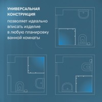 Душевой уголок AM.PM Func W84G-403-9090-BT 90х90 см, профиль черный матовый