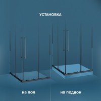 Душевой уголок AM.PM Func W84G-403-9090-BT 90х90 см, профиль черный матовый