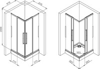 Душевой уголок AM.PM Func W84G-403-9090-BT 90х90 см, профиль черный матовый