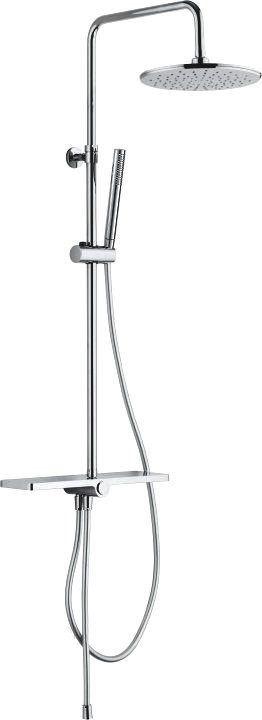 Душевой комплект Смеситель Aquanet Arctic AF520-20СW + Стойка Pragmatic AF430-70-R-C