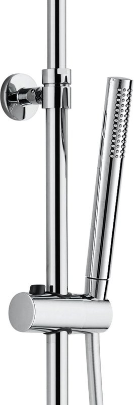 Душевой комплект Смеситель Aquanet Arctic AF520-20СW + Стойка Pragmatic AF430-70-R-C