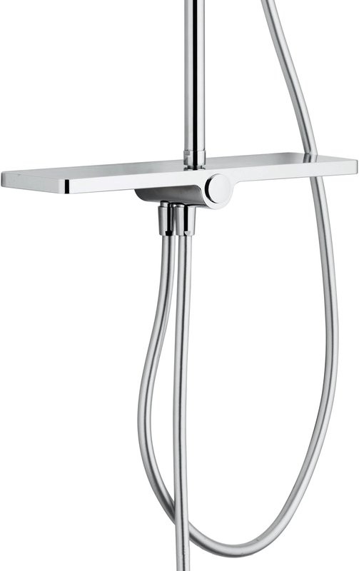 Душевой комплект Смеситель Aquanet Arctic AF520-20СW + Стойка Pragmatic AF430-70-R-C