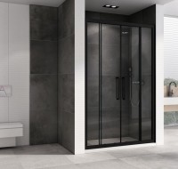 Душевая дверь в нишу Abber Schwarzer Diamant AG33180BH 180 см, профиль черный, стекло прозрачное