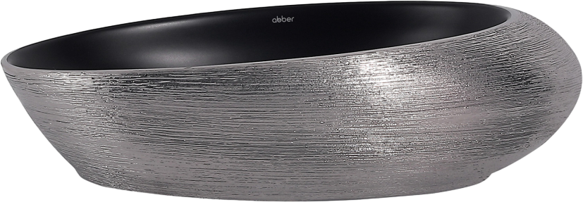 Накладная раковина Abber Bequem AC2107BS матовая черная с серебром