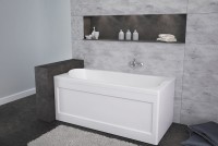 Акриловая ванна Aquanet West 130x70 см, пристенная, белая, с каркасом