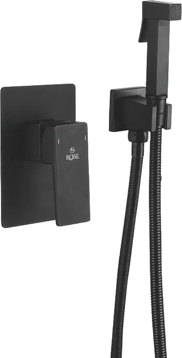 Гигиенический душ Rose R2805H со смесителем, С ВНУТРЕННЕЙ ЧАСТЬЮ, черный