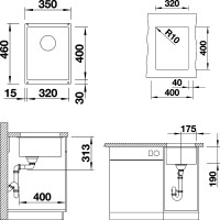 Комплект Мойка Blanco Subline 320-U кофе + Измельчитель Franke
