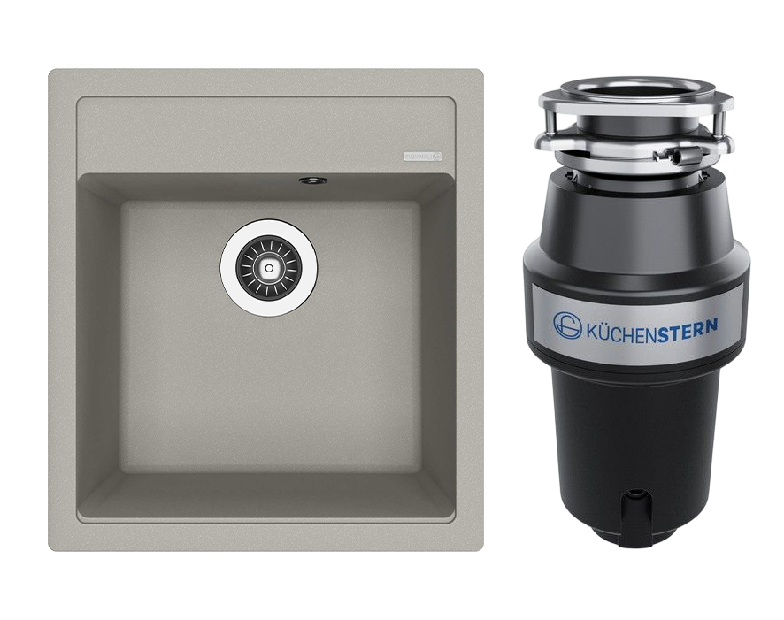 Комплект Мойка Florentina Липси 460 грей + Измельчитель KUCHENSTERN Muhle