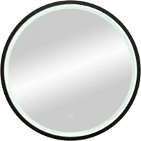 Зеркало круглое Art&Max Livorno AM-Liv-600-DS-F-Nero 60х60 черное, с LED-подсветкой, 6000k