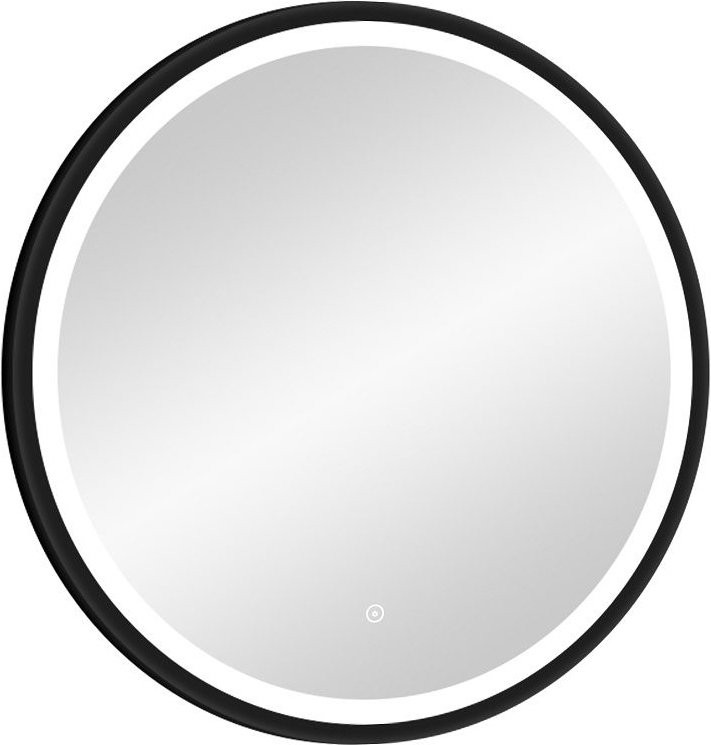 Зеркало круглое Art&Max Livorno AM-Liv-600-DS-F-Nero 60х60 черное, с LED-подсветкой, 6000k