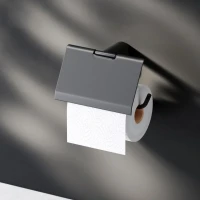 Держатель для туалетной бумаги AM.PM X-Joy A84341422 с крышкой, черный