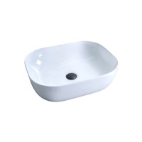 Накладная раковина GID Geometrico D1302 50 глянцевая белая, прямоугольная, фаянс